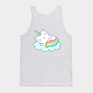 Cute Caticorn Unicorn sleeping Tank Top